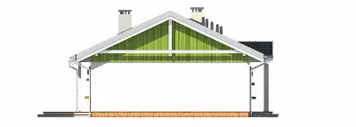 Słoneczny z garażem 2 — elewacje 4 (odbicie lustrzane)