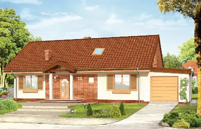 Słoneczny z poddaszem — wizualizacje 1 (odbicie lustrzane)