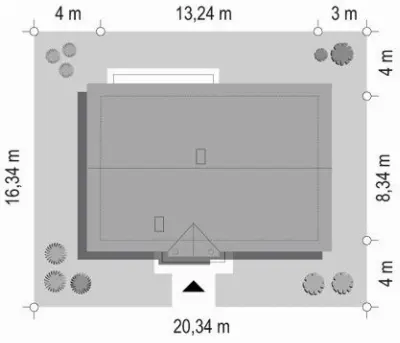 Słoneczny — plan sytuacyjny 1 (odbicie lustrzane)