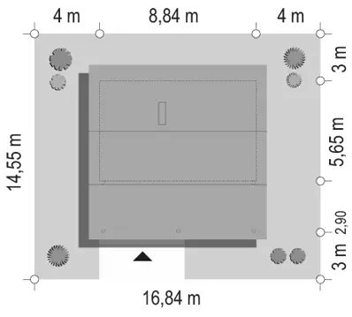 Sosenka 2 — plan sytuacyjny 1 (odbicie lustrzane)