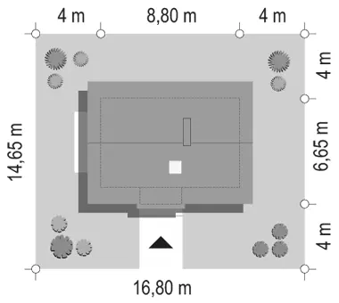 Sosenka 3 — plan sytuacyjny 1 (odbicie lustrzane)