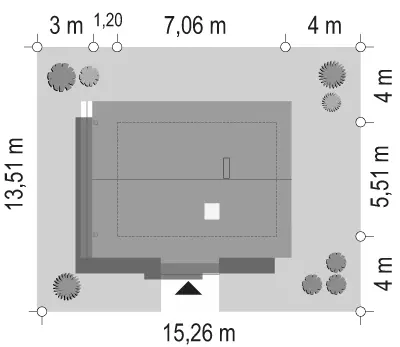 Sosenka Drewniana — plan sytuacyjny 1 (odbicie lustrzane)