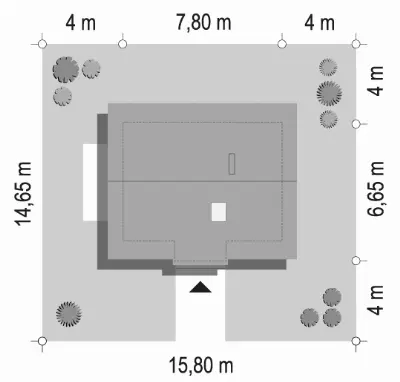 Sosenka wariant D — plan sytuacyjny 1 (odbicie lustrzane)
