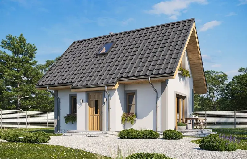Projekt domu Sosenka wariant D — wizualizacja
