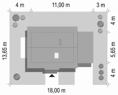 Sosenka wariant Ł — plan sytuacyjny 1 (odbicie lustrzane)