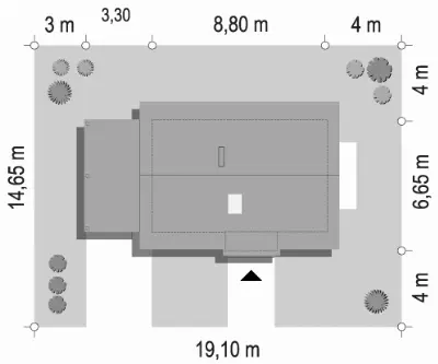 Sosenka wariant O — plan sytuacyjny 1 (odbicie lustrzane)