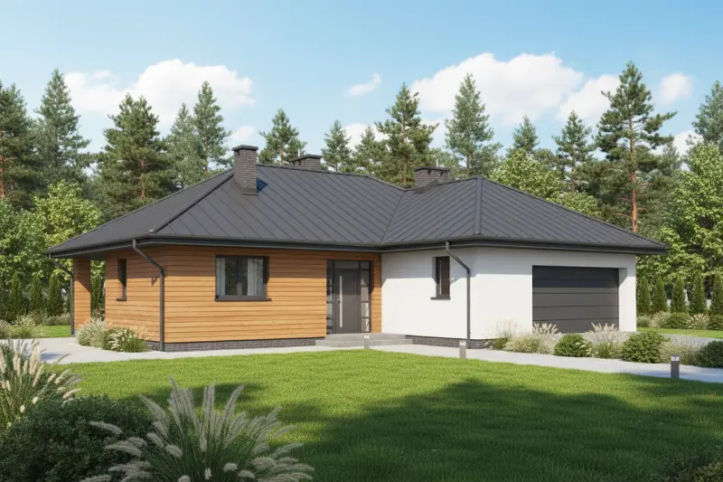 Projekt domu Spokojna przystań - wariant III — wizualizacja