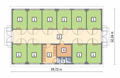 Stajnia dla 10 koni S07 — rzuty kondygnacji 1