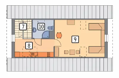 Stajnia dla 2 koni z częścią mieszkalną S08 — rzuty kondygnacji 2 (odbicie lustrzane)