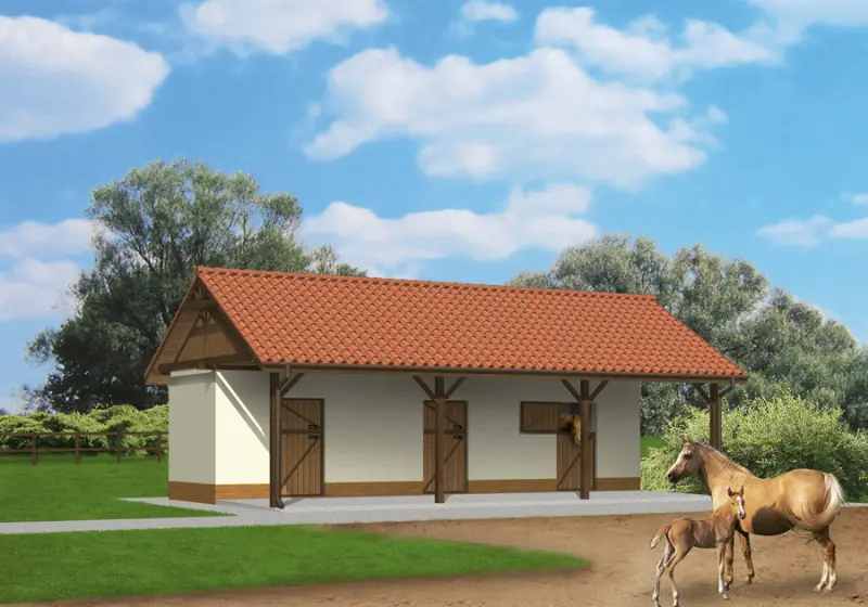 Projekt domu Stajnia dla 3 koni SC01 — wizualizacja