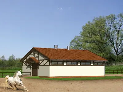 Stajnia dla 4 koni S02a — wizualizacje 1