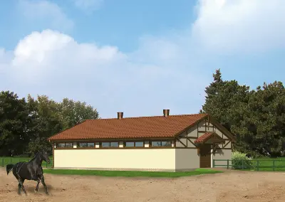 Stajnia dla 6 koni S04 — wizualizacje 2 (odbicie lustrzane)