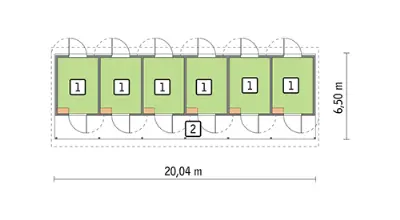 Stajnia dla 6 koni S14 — rzuty kondygnacji 1