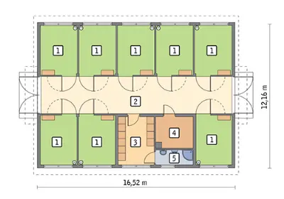 Stajnia dla 8 koni S06 — rzuty kondygnacji 1