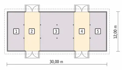 Stodoła IGC10 — rzuty kondygnacji 1