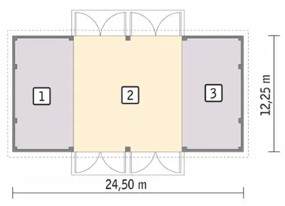 Stodoła IGC12 — rzuty kondygnacji 1