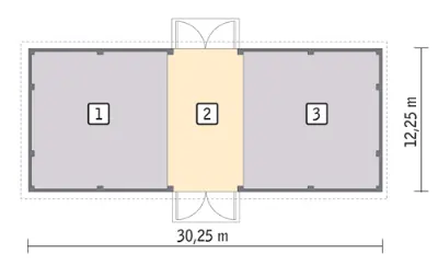 Stodoła IGC13 — rzuty kondygnacji 1