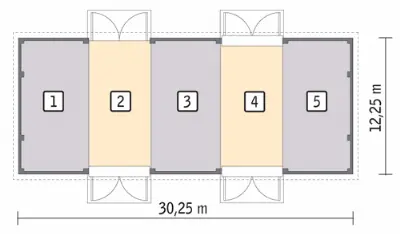 Stodoła IGC14 — rzuty kondygnacji 1