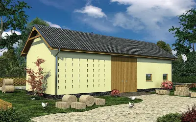 Stodoła z garażem IGC19 — wizualizacje 1 (odbicie lustrzane)