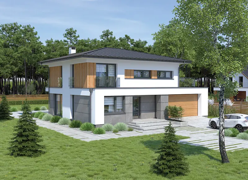 Projekt domu Szczęśliwy — wizualizacja