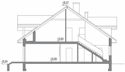 Szczupły - wariant I (bliźniak) — przekroje 1 (odbicie lustrzane)