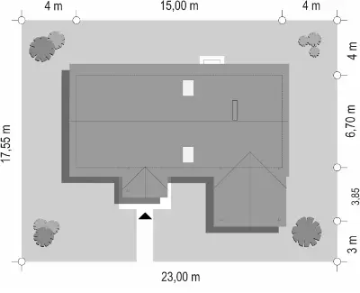 Szczygieł — plan sytuacyjny 1 (odbicie lustrzane)