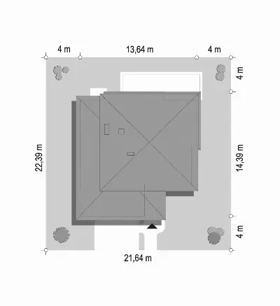 Szmaragd 5 wariant B — plan sytuacyjny 1 (odbicie lustrzane)