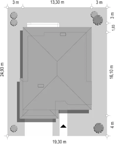 Topaz — plan sytuacyjny 1 (odbicie lustrzane)