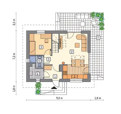 Trafna decyzja (etap II) — rzuty kondygnacji 1 (odbicie lustrzane)