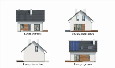 Trafna decyzja - wariant I — elewacje 1 (odbicie lustrzane)