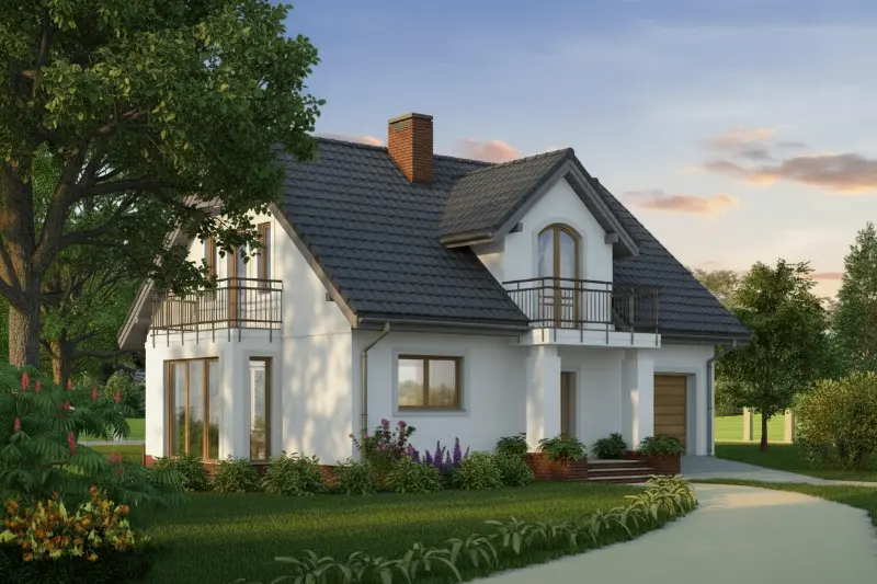 Projekt domu Uroczy wieczór — wizualizacja