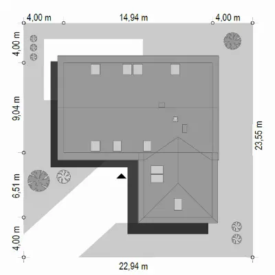 Viking 5 wariant B — plan sytuacyjny 1 (odbicie lustrzane)