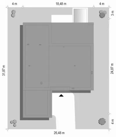 Villa Nova — plan sytuacyjny 1 (odbicie lustrzane)