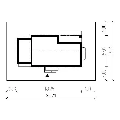 W cieniu drzew - wariant I (etap I) — plan sytuacyjny 1 (odbicie lustrzane)