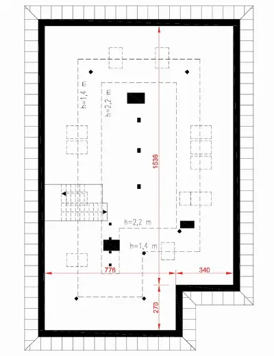 Wariantowy - wariant I (etap I) — rzuty kondygnacji 2 (odbicie lustrzane)