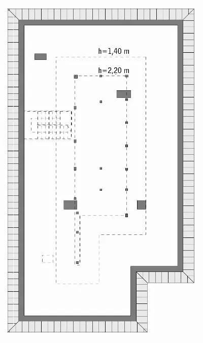 Wariantowy - wariant II — rzuty kondygnacji 2 (odbicie lustrzane)