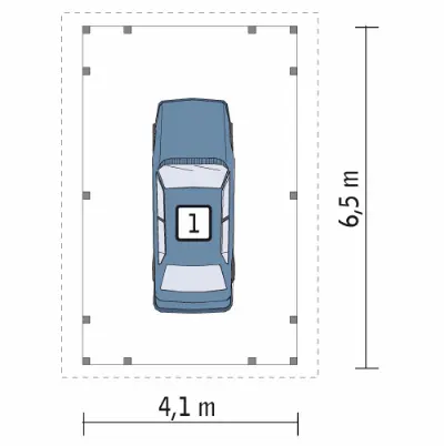 Wiata garażowa G18S — rzuty kondygnacji 1