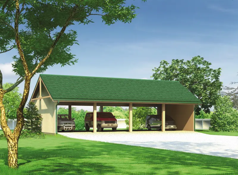 Projekt domu Wiata garażowo-magazynowa GM03 — wizualizacja