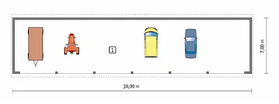 Wiata garażowo-magazynowa GMC03d — rzuty kondygnacji 1