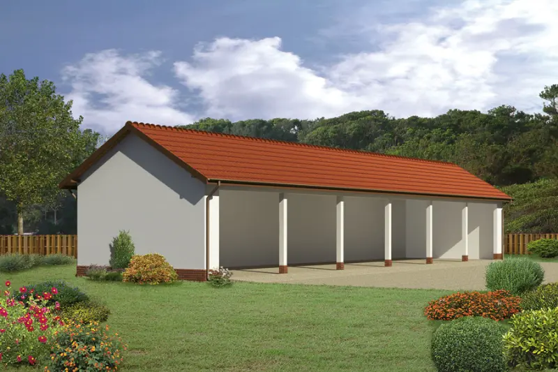 Projekt domu Wiata garażowo-magazynowa GMC03d — wizualizacja