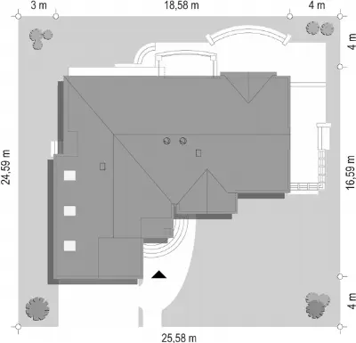 Willa Anna Maria — plan sytuacyjny 1 (odbicie lustrzane)