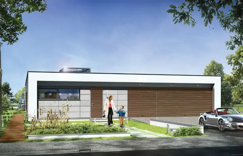 Projekt domu Willa Atrium — wizualizacja