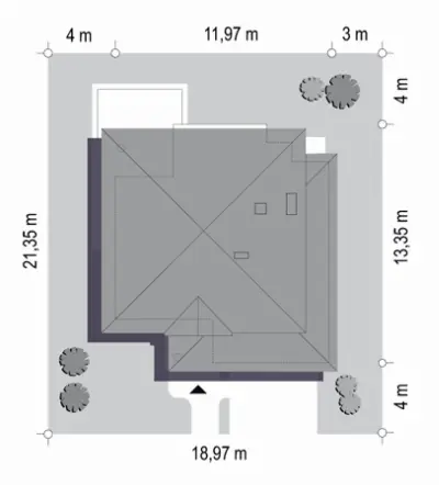 Willa Diamentowa — plan sytuacyjny 1 (odbicie lustrzane)