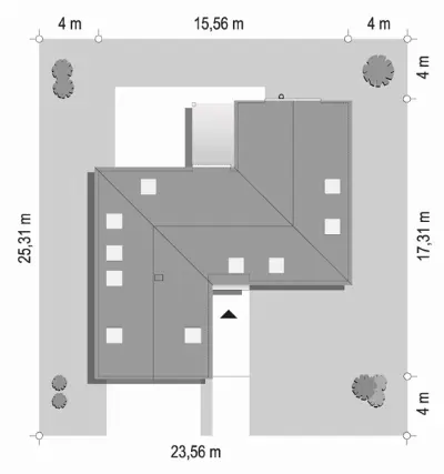 Willa Eska 2 — plan sytuacyjny 1 (odbicie lustrzane)