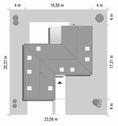 Willa Eska 3 — plan sytuacyjny 1 (odbicie lustrzane)
