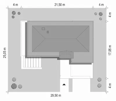 Willa Floryda 4 — plan sytuacyjny 1 (odbicie lustrzane)