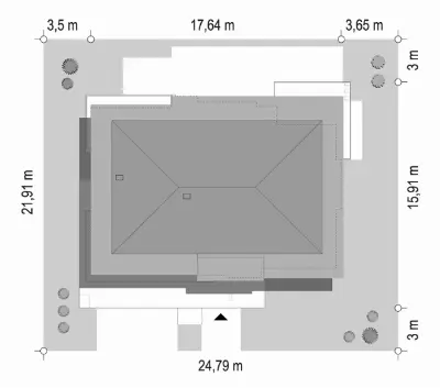 Willa Floryda 7 — plan sytuacyjny 1 (odbicie lustrzane)