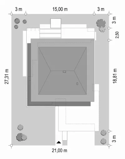 Willa Floryda 8 — plan sytuacyjny 1 (odbicie lustrzane)