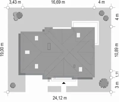 Willa Julia 2 — plan sytuacyjny 1 (odbicie lustrzane)