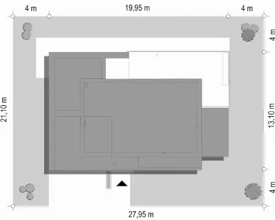 Willa l' Azur — plan sytuacyjny 1 (odbicie lustrzane)